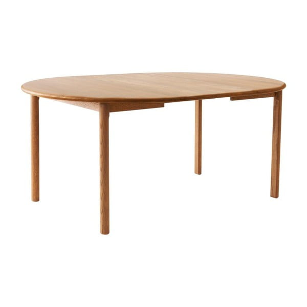 Masă de dining în culoare naturală rotundă extensibilă din lemn de stejar ø 120 cm Noor – Hammel Furniture-image-2