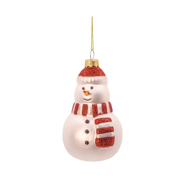 Ornament de Crăciun lucrat manual din sticlă ø 7 cm Snowman – Sass & Belle