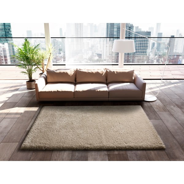 Covor bej 150x80 cm Shaggy Reciclada - Universal-image-1