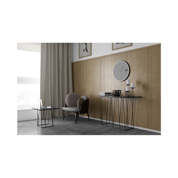 Măsuță TemaHome Helix din marmură, cu picioare negre, 50 cm, negru-image-3
