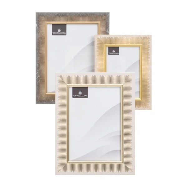 Rame maro/în culoare naturală cu picior de susținere/de agățat 3 buc. din plastic 19x24 cm – Casa Selección