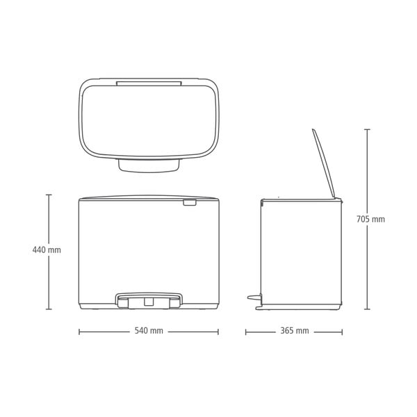 Coș de gunoi negru mat de reciclat/cu pedală din oțel 33 l Bo – Brabantia-image-4