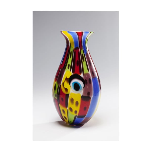 Vază din sticlă Kare Design Face Colore, înălțime 36 cm