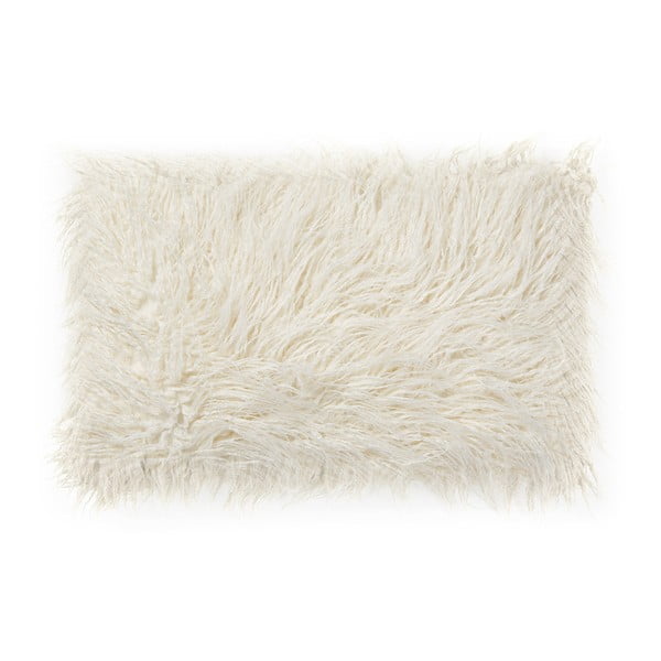 Pernă din blană artificială La Forma Brock, 40 x 60 cm, alb 