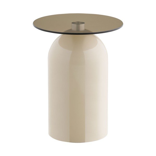 Măsuță auxiliară rotundă cu blat din sticlă ø 40 cm Ravello – House Nordic-image-2