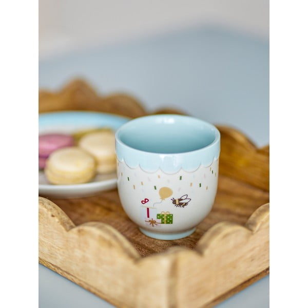 Cană pentru copii albastră/crem din gresie 150 ml Celebrate – Bloomingville Mini-image-4