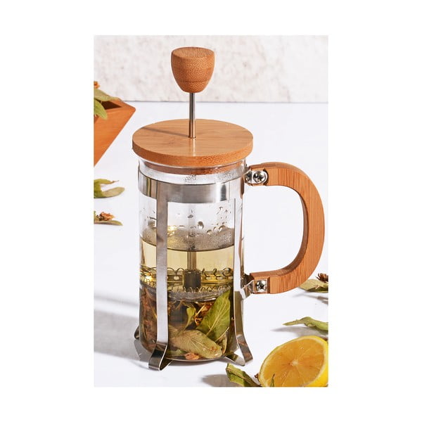 French press cu capac din bambus Bisous, 350 ml