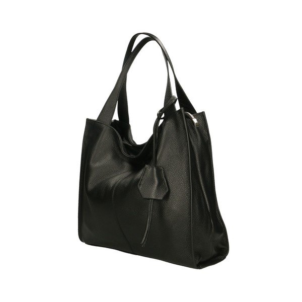 Geantă din piele Chicca Borse Crispy, negru-image-4