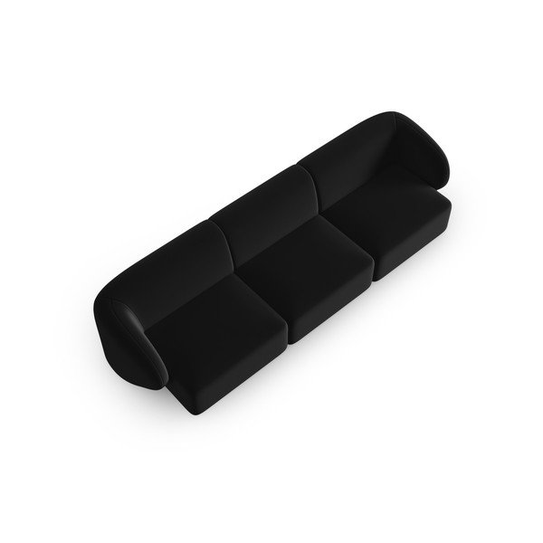 Canapea neagră cu tapițerie din catifea 266 cm Paolo – Milo Casa-image-1