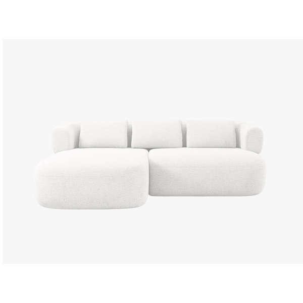 Colțar fildeș cu tapițerie din țesătură bouclé (cu colț pe partea stângă/cu șezlong) Jenny – Micadoni -image-2