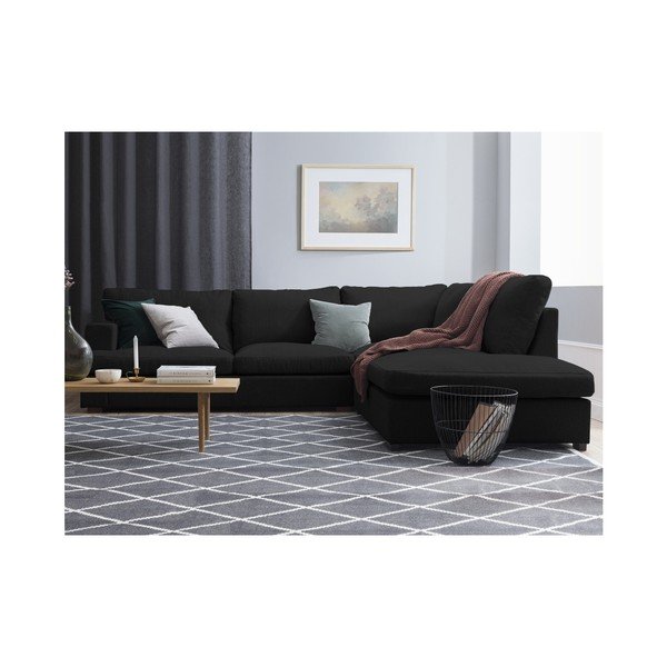 Colțar Windsor & Co Sofas Charles, pe partea dreaptă, negru-image-3