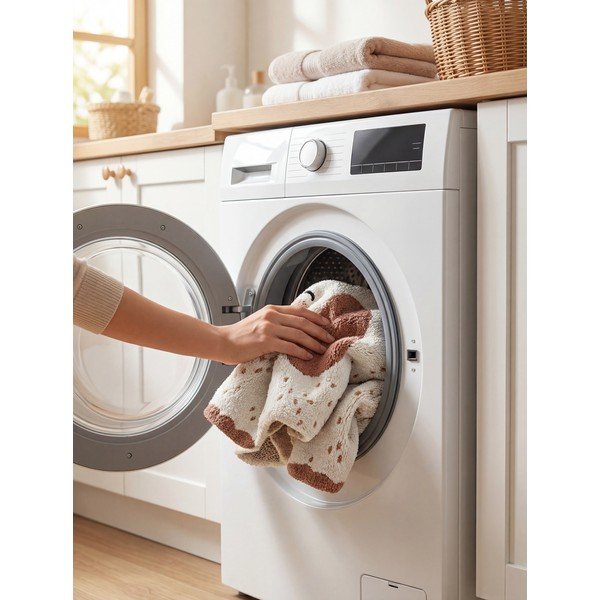 Covor pentru copii maro/crem lavabil/țesut manual din bumbac 95x120 cm Snuggle Emmi – Hanse Home-image-4