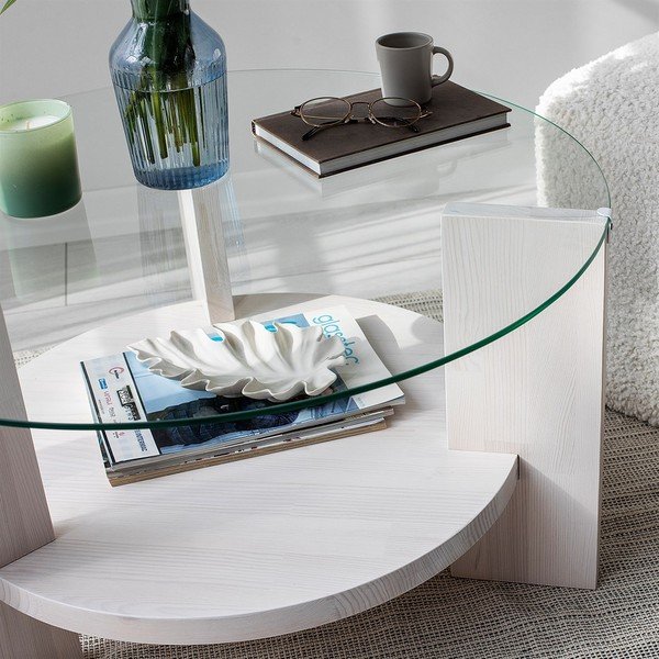 Măsuță de cafea albă rotundă ø 75 cm Mondo – Neostill-image-3