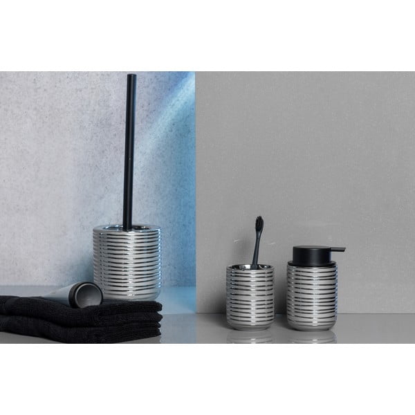 Suport pentru periuța de dinți argintiu din ceramică Vilalba – Wenko-image-4