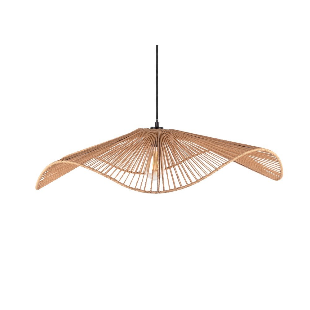 Lustră în culoare naturală din metal cu abajur din sfoară din hârtie ø 80 cm Sombra – Leitmotiv