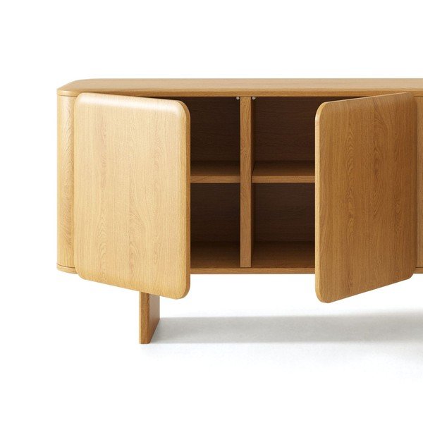 Comodă în culoare naturală din lemn de stejar 160x76x45 cm Charlotte – Micadoni -image-4