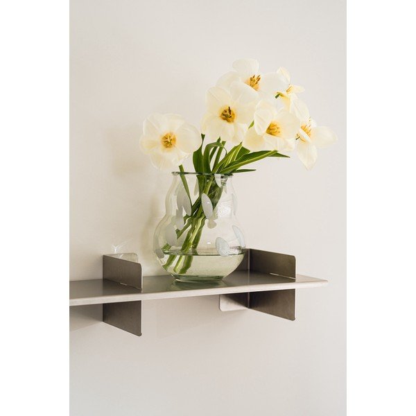 Vază albă din sticlă lucrată manual (înălțime 22 cm) Dam – noo.ma-image-1