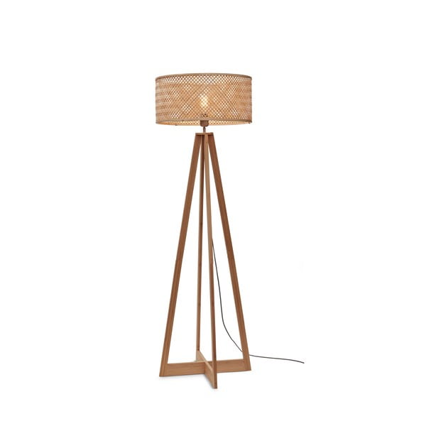Lampadar în culoare naturală cu abajur din bambus (înălțime 145 cm) Java – Good&Mojo