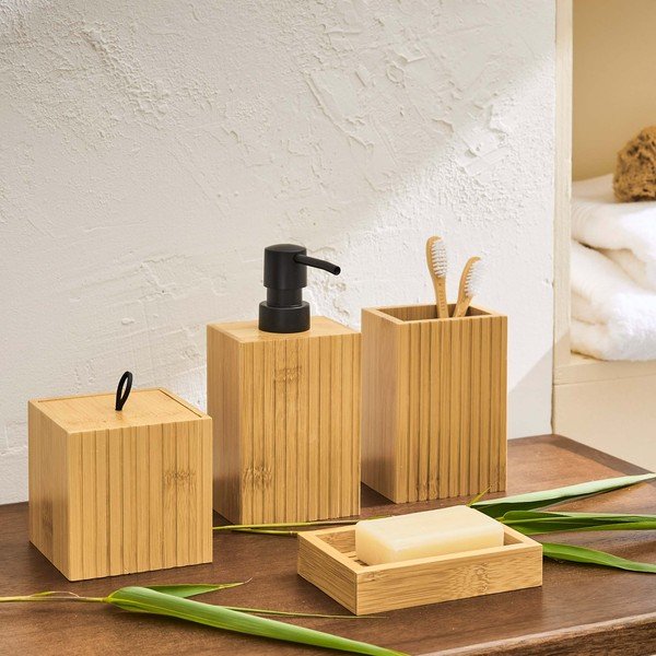 Dozator de săpun lichid în culoare naturală din bambus Hanoi – douceur d'intérieur-image-2