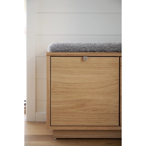 Pantofar gri/în culoare naturală cu bancă cu aspect de lemn de stejar Confetti – Rowico-image-4