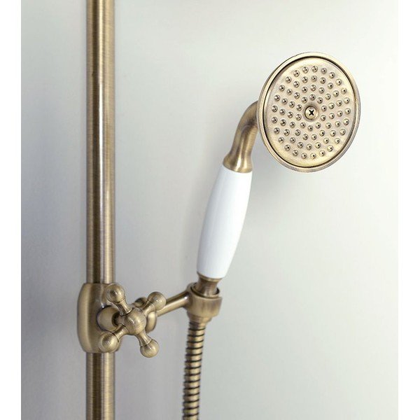 Set de duș în culoarea bronzului din alamă 142 cm cu robinet termostatic cu duș suspendat/cu duș de mână Antea – Sapho-image-3