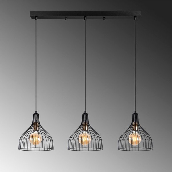 Lustră neagră cu abajur din metal Cafu – Opviq lights-image-3