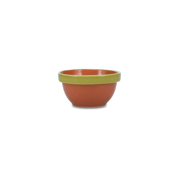 Bol mic verde/portocaliu din gresie 170 ml Duo – ONA-image-2