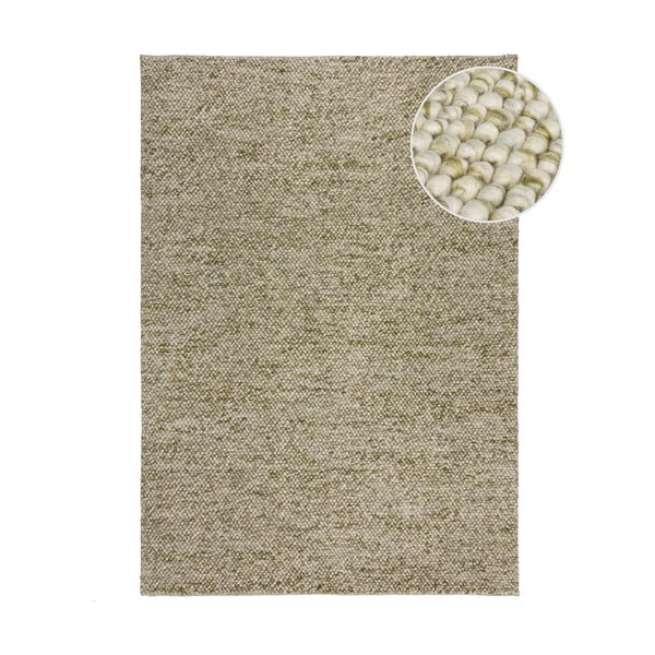 Covor kaki țesut manual din amestesc de lână 80x150 cm Minerals – Flair Rugs