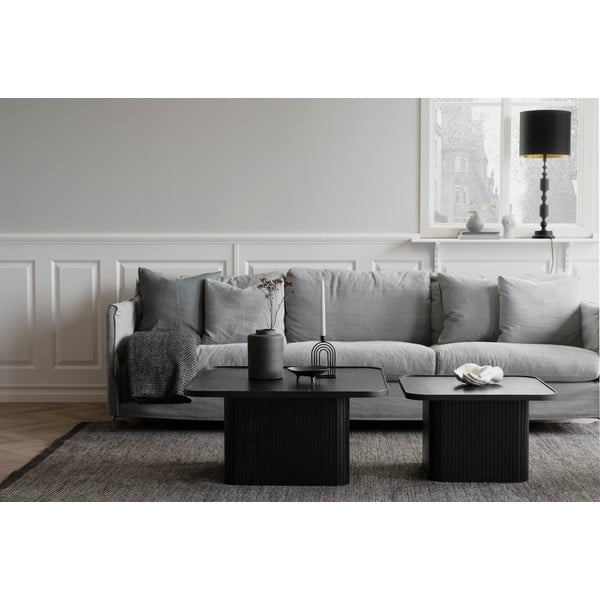 Măsuță de cafea din lemn de stejar Rowico Sullivan, 80 x 80 cm, negru-image-2