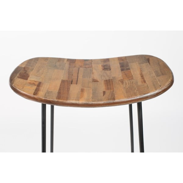 Scaun de bar în culoare naturală din lemn de tec (înălțime șezut 76 cm) Tangle – White Label-image-1