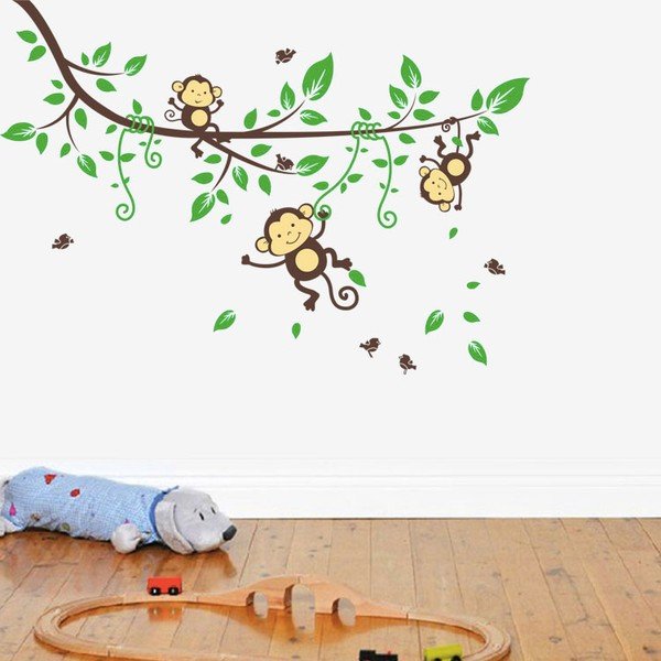 Autocolant Monkeys on Tree-image-4