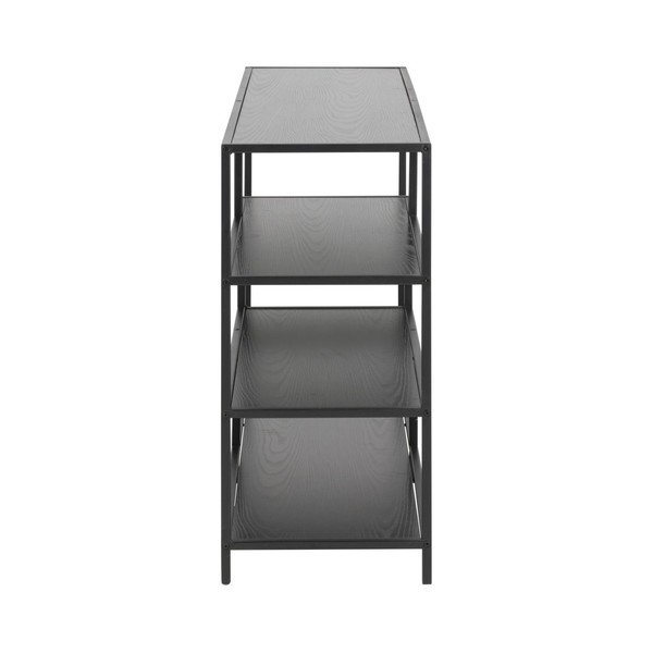 Bibliotecă neagră cu aspect de lemn de frasin 114x78 cm Seaford – Actona-image-3