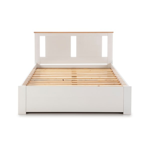 Pat matrimonial alb cu somieră 140x190 cm Enara – Marckeric-image-2