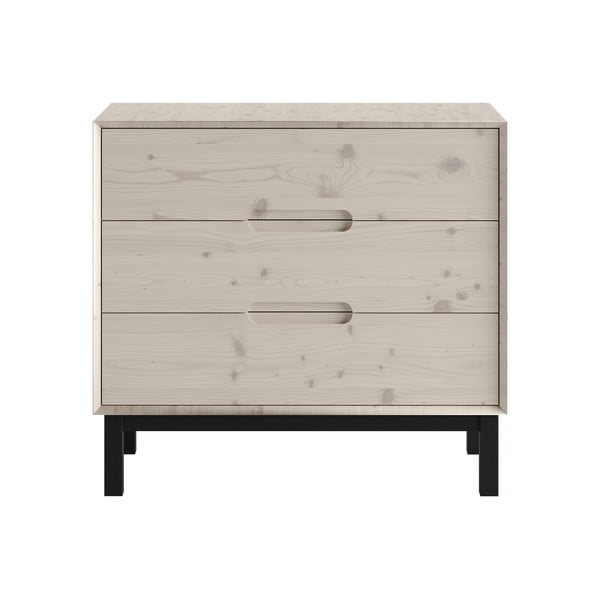 Comodă de copii albă joasă din lemn de pin 100x91 cm Country – Pinio