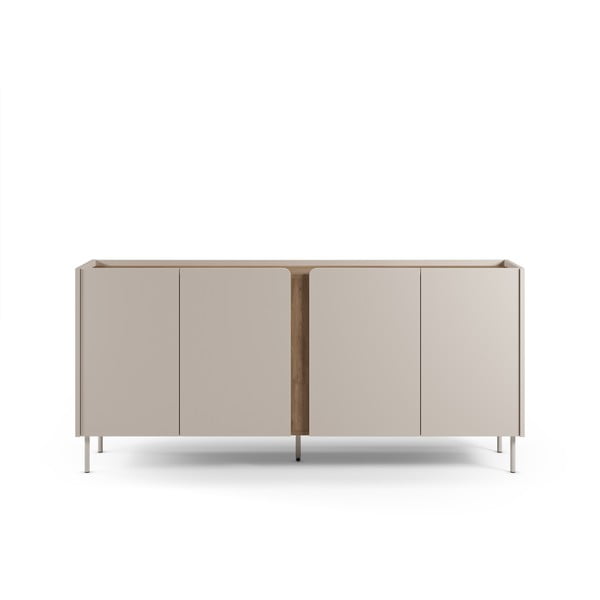 Comodă crem/în culoare naturală cu aspect de lemn de stejar 180x82x40 cm Lucile – Marckeric