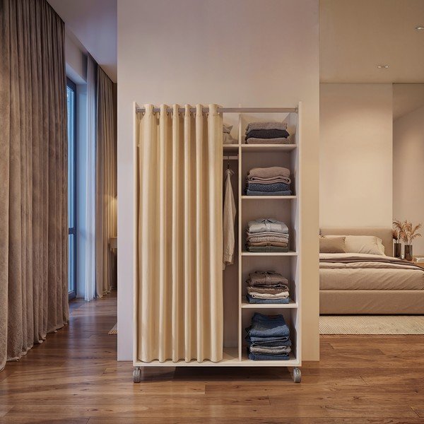 Șifonier alb/bej 100x160 cm Kit – Tvilum-image-1