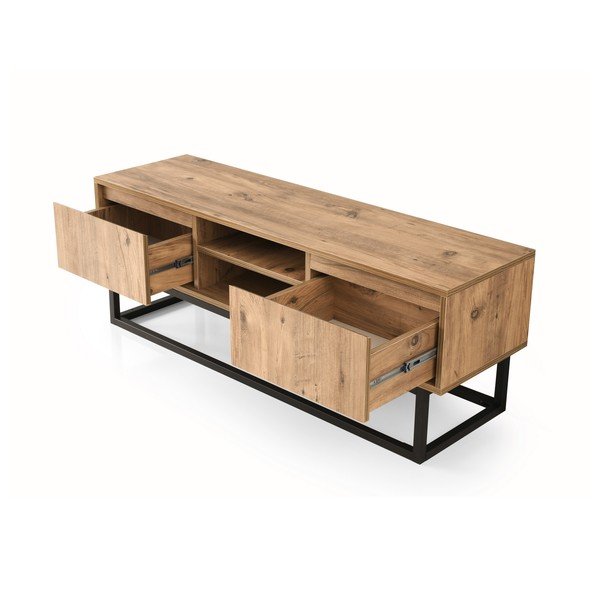 Comodă TV cu aspect de lemn de pin Kalune Design Belinda, lungime 180 cm, natural-image-1