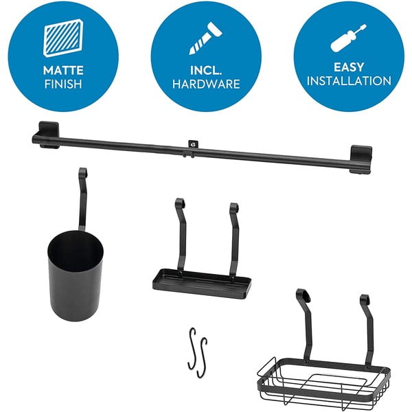 Organizator de perete iDesign Austin, negru-image-2