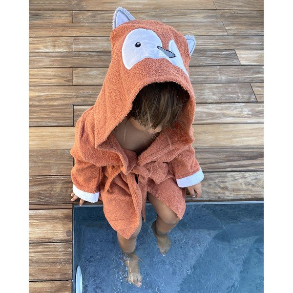 Halat pentru copii portocaliu L din bumbac Fox - Rocket Baby-image-2