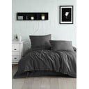 Lenjerie de pat gri închis din bumbac ranforcé pentru pat de o persoană 140x200 cm Como Striped – Mila Home Luxury