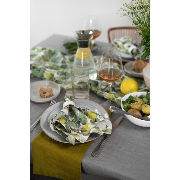 Coasters verde 4 buc. din material textil Lotus – Linen Tales-image-3