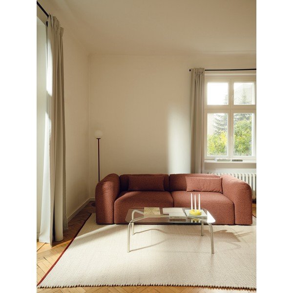 Covor roșu/bej țesut manual din lână 140x200 cm Lenu – noo.ma-image-2