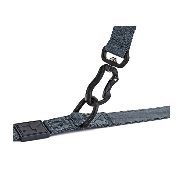 Lesă gri închis cu prindere prin carabină lungime 200 cm Modena Asphalt 25 mm – MiaCara-image-2