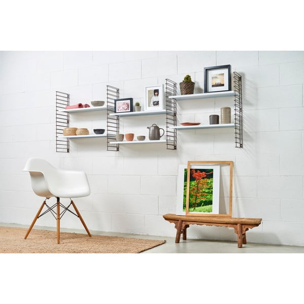 Etajeră cu 3 rafturi Metaltex Libro, bronz - alb, lățime 70 cm-image-3