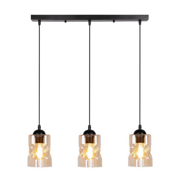 Lustră neagră cu abajur din sticlă 10x62 cm Felis – Candellux Lighting-image-2