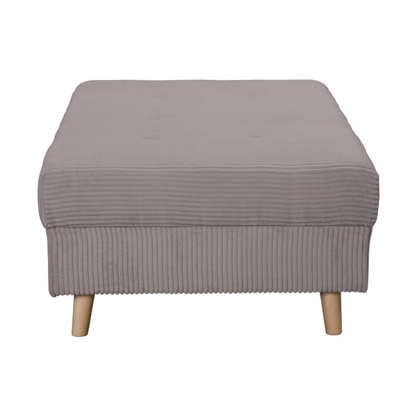 Taburet gri cu tapițerie din catifea reiată Ariella – Ropez-image-3