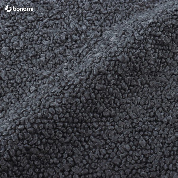 Taburet gri închis cu tapițerie din stofă bouclé Molino – Micadoni Home-image-3