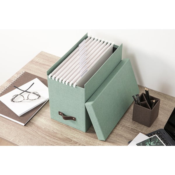 Organizator verde pentru documente din carton Johan Canvas Paper Laminate – Bigso-image-2