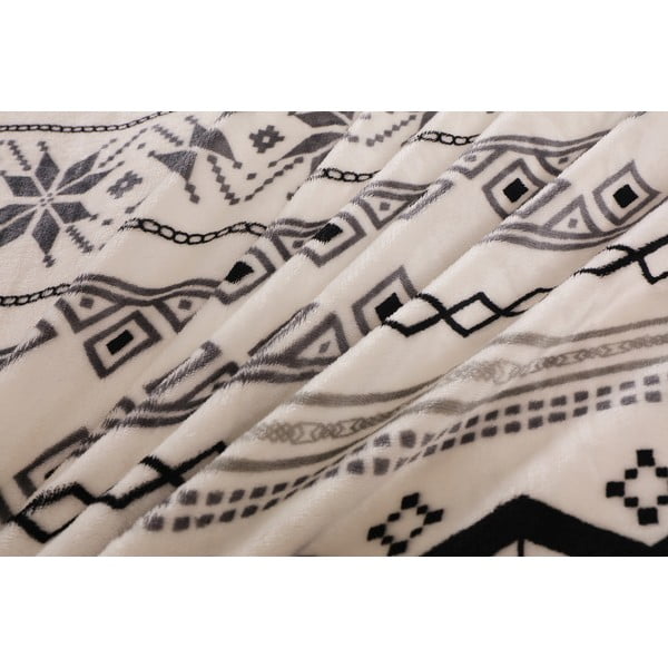 Lenjerie de pat neagră-crem din micropluș pentru pat de o persoană 140x200 cm – My House-image-3