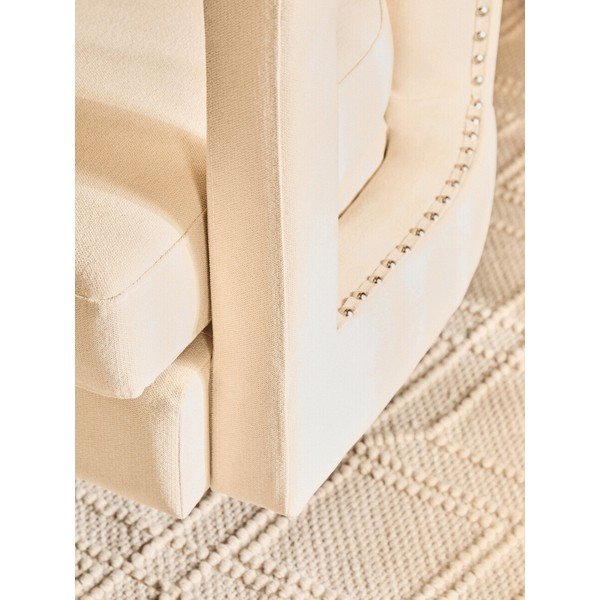 Fotoliu bej pivotant cu tapițerie din catifea Hestia – Premier Housewares-image-3